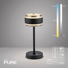 Paul Neuhaus modern asztali lámpa pure falling rings fekete pln4503-18