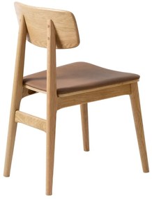 Konyakbarna-natúr színű bőrutánzat étkezőszék Livo – Unique Furniture