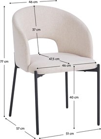 Étkezőszék, bézs/fekete, LONKA