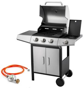 Fieldmann - Gáz grill 4x égő matt króm/fekete