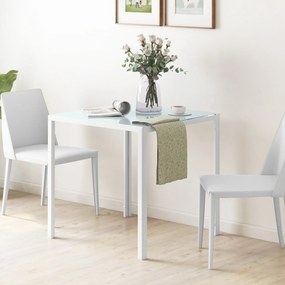 HOMCOM Étkezőasztal 75 x 75 cm, Négyzet alakú Konyhaasztal 4 Személy számára, Edzett Üvegből készült Étkezőasztal Fém Lábbal, Modern Asztal a Konyhába