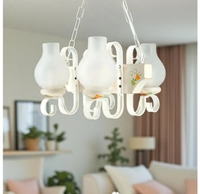 Brilagi - Láncos csillár QUEEN 4xE14/40W/230V bükk/krémszínű