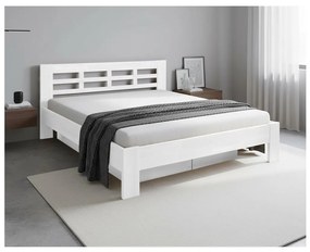 Franciaágy tömör fából tárolóhellyel ANGELA 180x200 cm fehér