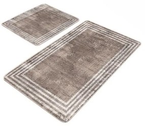 Barna bársony fürdőszobai kilépő szett 2 db-os 60x100 cm – Mila Home