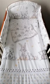 3 részes babaágynemű szett - Bagoly Berci - bébi méret , 200 cm-es rácsvédő - AZONNAL VIHETŐ