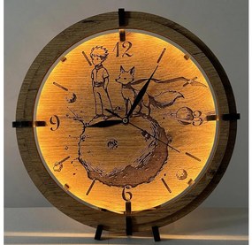 Li-Go 23712/DUB/BAT2 - Dimmelhető LED falióra érzékelővel, LED/1xAA, átm. 32 cm, tölgy