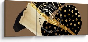 Kép - Absztrakció aranybarna N⁰1 (órával) (90x30 cm)