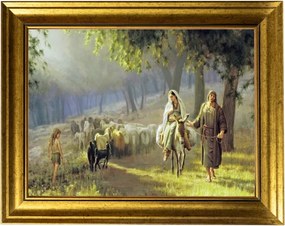 Út Betlehembe Vallásos Kép Arany Díszített Keretben 30X40