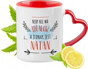 Natan Piros bögre szív alakú füllel ajándékba