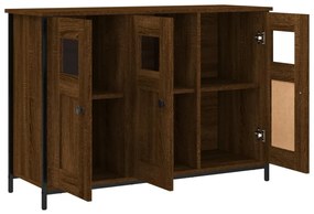 barna tölgy színű szerelt fa tálalószekrény 100 x 35 x 70 cm