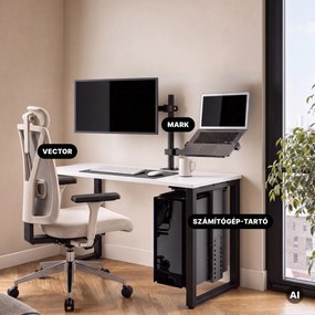 Monitor- és laptopállvány 2 az 1-ben fekete: MARK