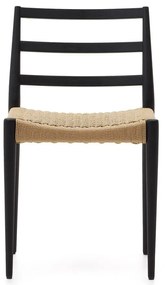 Fekete-natúr színű tölgyfa étkezőszék szett 2 db-os Analy – Kave Home