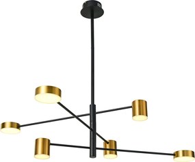 ITALUX PND-16374-6-BK-GD-3K REMDAL Modern Led Függesztett Lámpa IP20