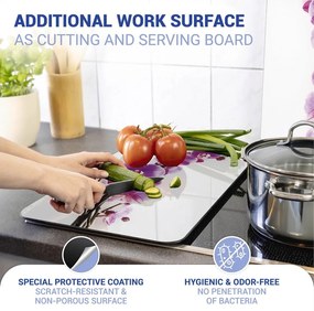 Edzett üveg tűzhely fedőlap szett 2 db-os 30x52 cm Orchid – Wenko