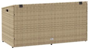 bézs polyrattan kerti tárolóláda 110x50x58 cm