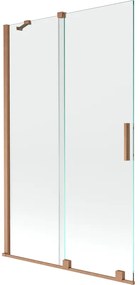 Mexen Velar, 2 szárnyas eltolható kádparaván 110 x 150 cm, 8mm átlátszó üveg, rézmatt, 896-110-000-01-65