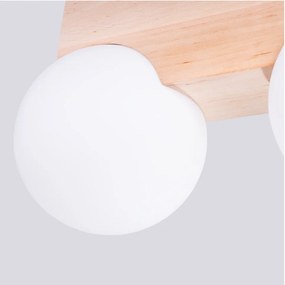 Fehér-natúr színű mennyezeti lámpa üveg búrával ø 12 cm Solum – Sollux