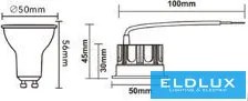 UNIVERSO Spot lámpa a GU10 helyett 9w 660lm 4000k D50x45mm IP20 5év