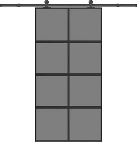 vidaXL tolóajtó vasalatokkal 102,5x205 cm edzett üveg és alumínium