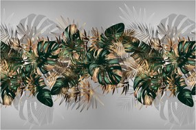 Kép - Gold-green, trópusi levelek (90x60 cm)