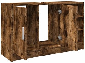 Füstös tölgy színű szerelt fa mosdószekrény 90 x 29 x 55 cm