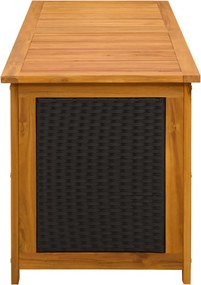 vidaXL Kerti Tároló Doboz 243 L Tömör Akácfa 150 x 50 x 56 cm Fekete