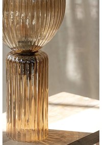 Borostyán színű asztali lámpa üveg búrával (magasság 40 cm) Toulipa – Markslöjd