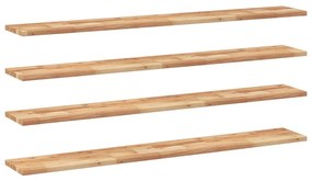 4 db olajbevonatú tömör akácfa függőpolc 140 x 20 x 2 cm