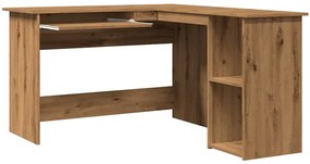 vidaXL sarokasztal kézműves tölgy 120x140x75 cm műszaki fa
