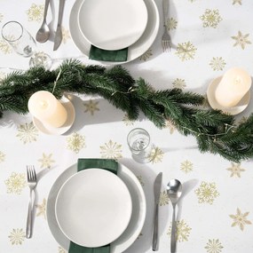 Goldea karácsonyi teflonbevonatú asztalterítő - arany hópelyhek 80 x 80 cm