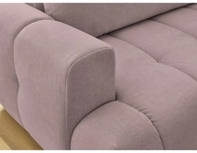 Rózsaszín kinyitható-tárolóhelyes sarokkanapé (jobb oldali-L alakú) Fuji – Bobochic Paris