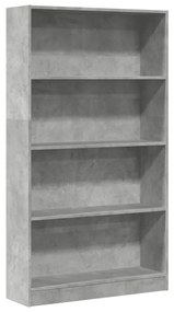 betonszürke szerelt fa könyvespolc 80 x 24 x 143 cm