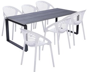 Capri kék 6 személyes kerti étkezőszett székekkel és Thor asztallal, 210 x 100 cm - Bonami Selection
