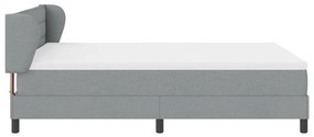 Boxspring Ágy Mattresszel - Világosszürke, 160x200 cm, Szövet
