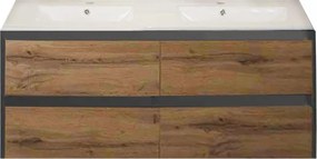 Porto 120 alsó fürdőszoba bútor mosdóval antracit-country tölgy színben