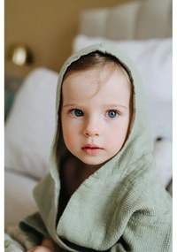 Nature zöld len gyerek fürdőköpeny, méret: 122 - 128 - Linen Tales