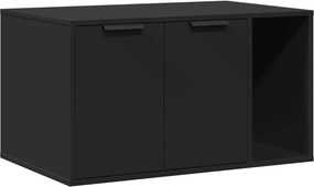 vidaXL fekete szerelt fa macskaalomdoboz 80 x 50 x 45 cm