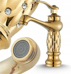 Mosdó csaptelep Arany Fürdőszoba Magas Csaptelep Prémium Sárgaréz Glamour