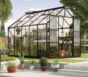 üvegház VITAVIA URANUS 8300 tiszta üveg 3 mm fekete színű LG3561