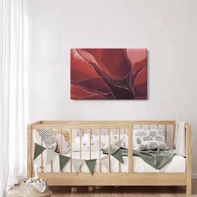 Kép - Piros absztrakt virág N⁰2 (90x60 cm)