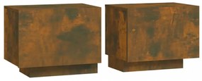 füstös tölgy színű szerelt fa éjjeliszekrény 100 x 35 x 40 cm