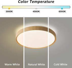 Brilagi-LED Fényerőszabályozható mennyezeti lámpa CORVO LED/72W/230V 3000-6000K fa dekor átm. 50 cm + távirányító