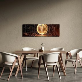 Fénygolyók képe (órával) (90x30 cm)