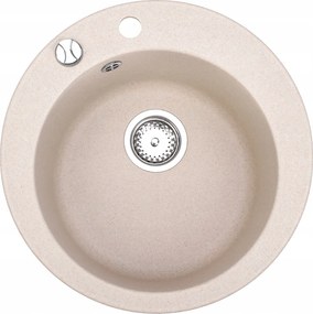 Gránit Mosogató Konyhai mosogató kerek egymedencés Rado bézs