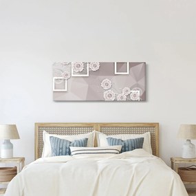 Kép bézs virágokkal (120x50 cm)