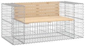 vidaXL tömör fenyőfa gabion kerti pad 143x71x65,5 cm