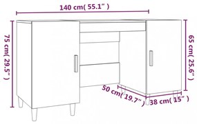 vidaXL fehér szerelt fa íróasztal 140 x 50 x 75 cm