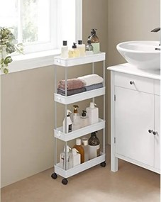 Műanyag polc kerekeken CART 13,5x42x83 cm fehér