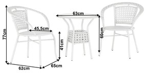 Kerti bútor szett LT3922 fehér rattan