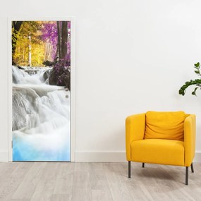 Fotótapéta ajtóra - Erawan, vízesés az erdőben (95x205cm)